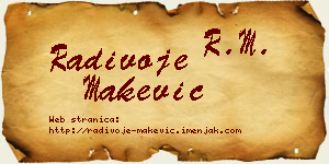 Radivoje Makević vizit kartica